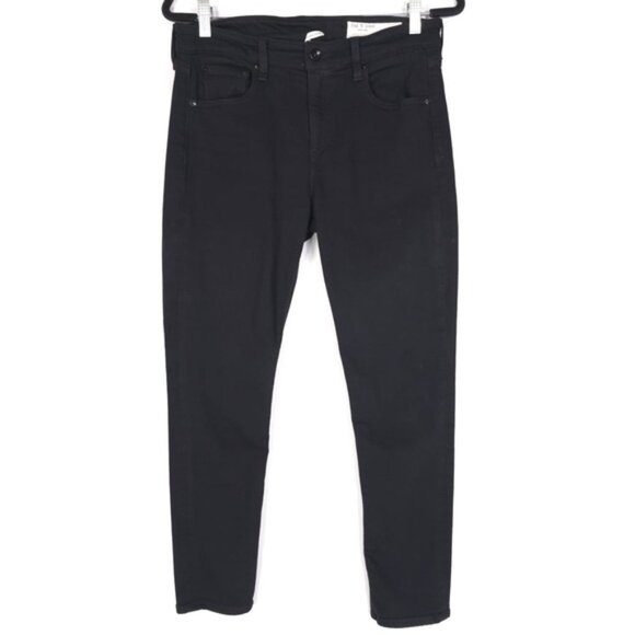 Rag & bone Women’s CATE MID RISE ANKLE SKINNY Black Jeans WDD21S2651N5BL Size 29 - Picture 1 of 12